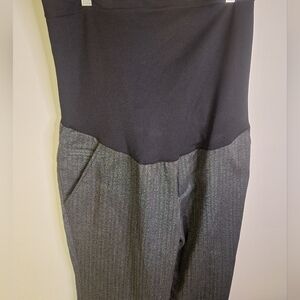 Liz Lange Black and Gray Tweed Maternity Straight Leg Dress Pant   Size 12